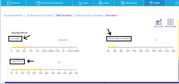 How can I use the Education Loan EMI Calculator SBI