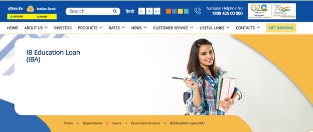 Indian Bank Education Loan - Application Process
