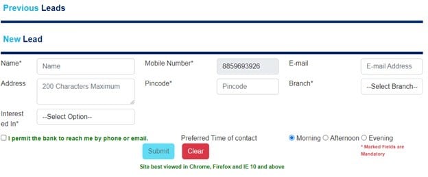 Indian Bank Education Loan - Redirect to a new page