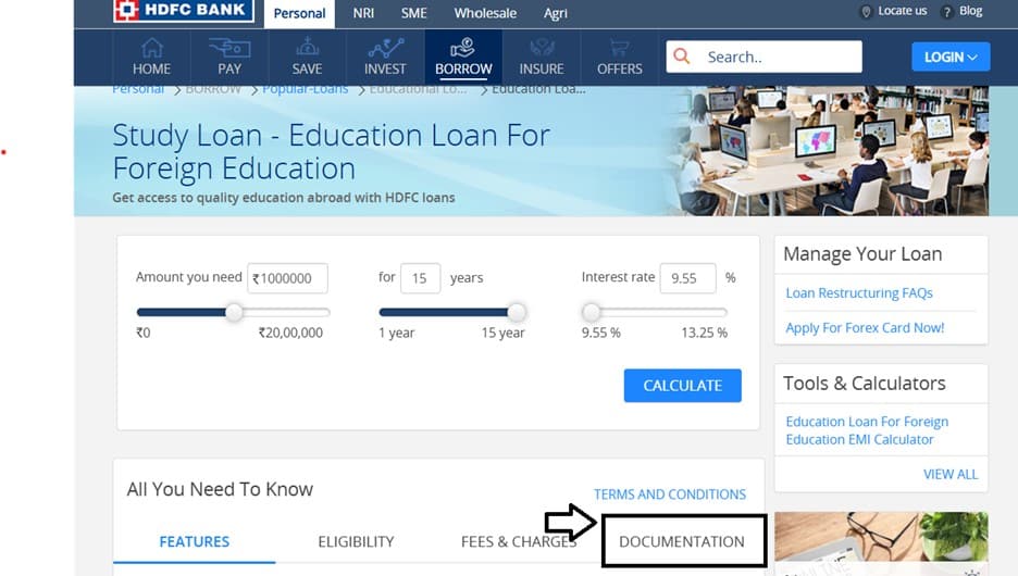 HDFC Bank Education Loan for Foreign Education - Documentation