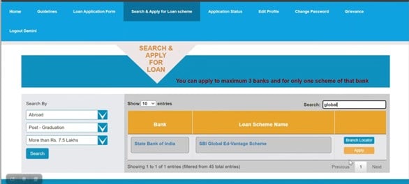 Vidyalakshmi Portal - Apply for Loan Scheme