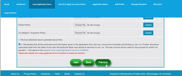 Vidyalakshmi Portal - Save