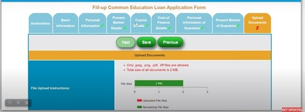Vidyalakshmi Portal - fill all the required fields