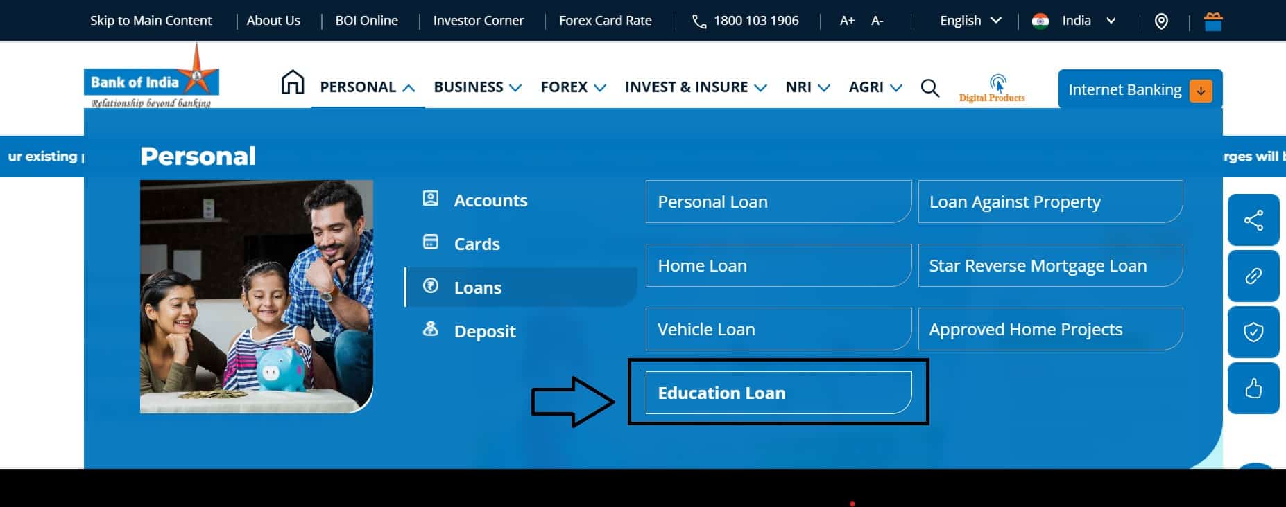 select-‘Education-Loan-from-the-loan-list